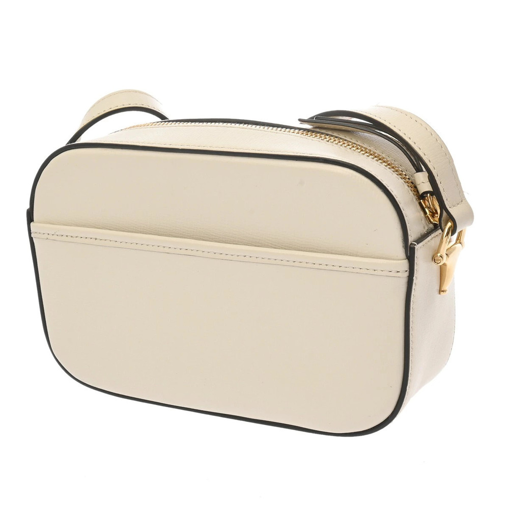 Gucci Leather White Shoulder Bag Camera Horsebit White